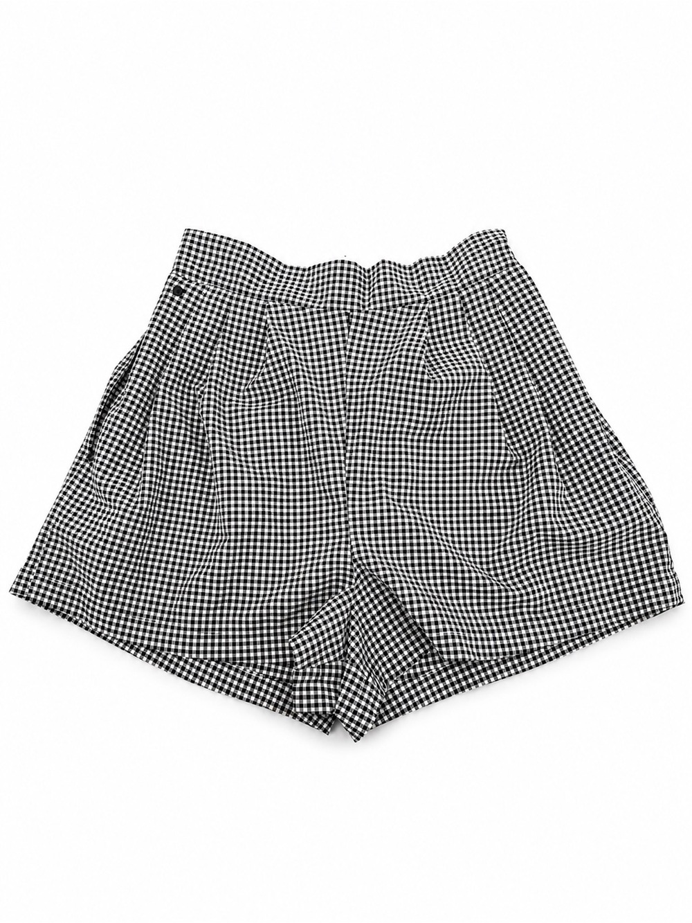 Wayre Travel Pocket Flow Shorts Gingham Black White Size Small Preppy